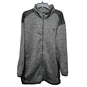 Beverly Hills Polo Club Full Zip Jacket Gray Black - 3XLT